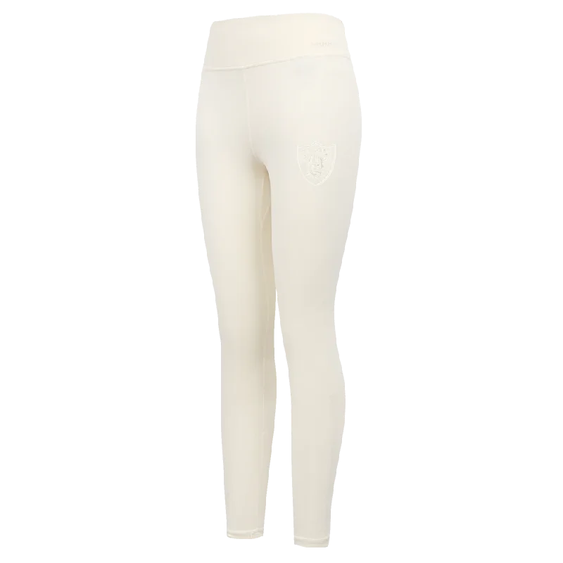 NFL LAS VEGAS RAIDERS NEUTRAL WOMEN'S JERSEY LEGGING (EGGSHELL) Stylish Lightweight Leggings