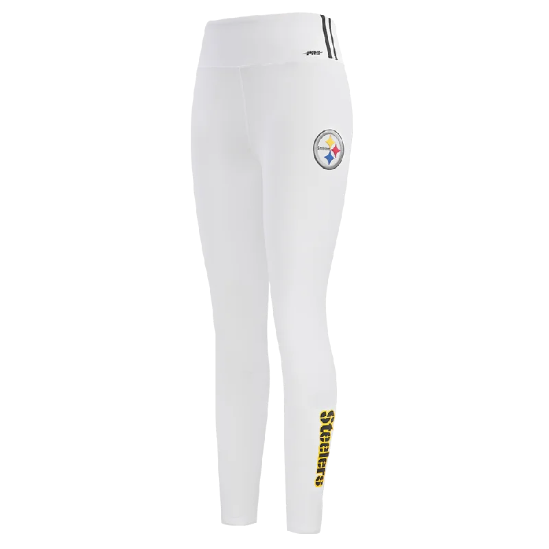 NFL PITTSBURGH STEELERS CLASSIC WOMEN'S JERSEY LEGGING (WHITE) Stylish Ankle-Length Leggings