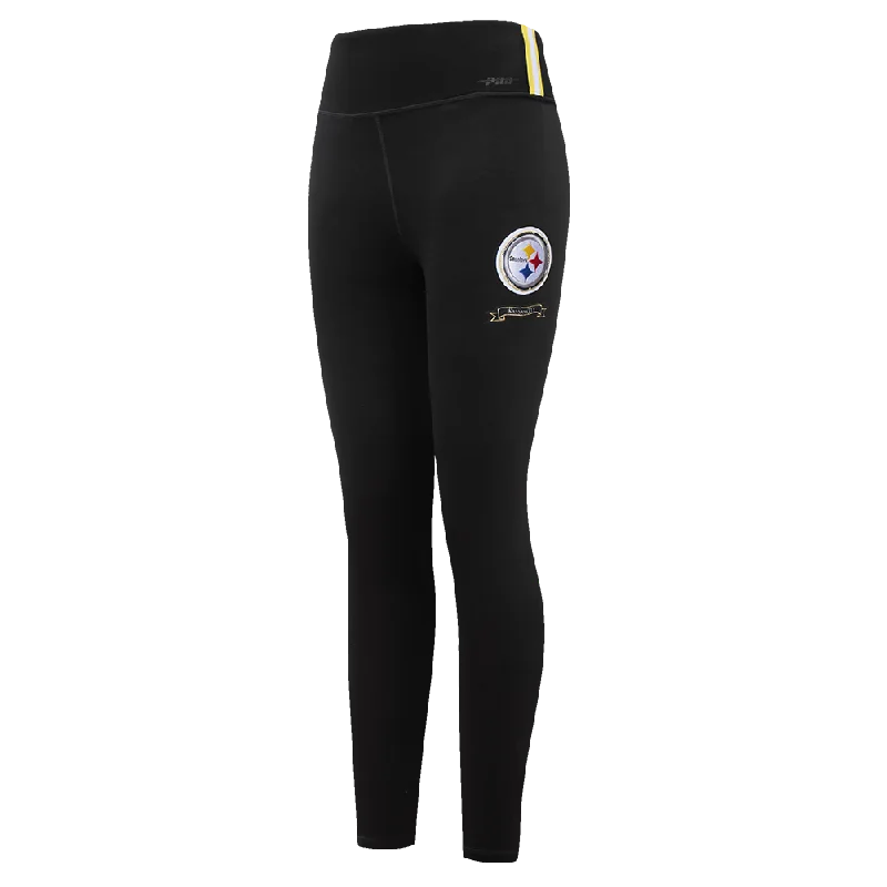 NFL PITTSBURGH STEELERS PRO PREP HW JERSEY LEGGING (BLACK) Trendy Flared Leggings
