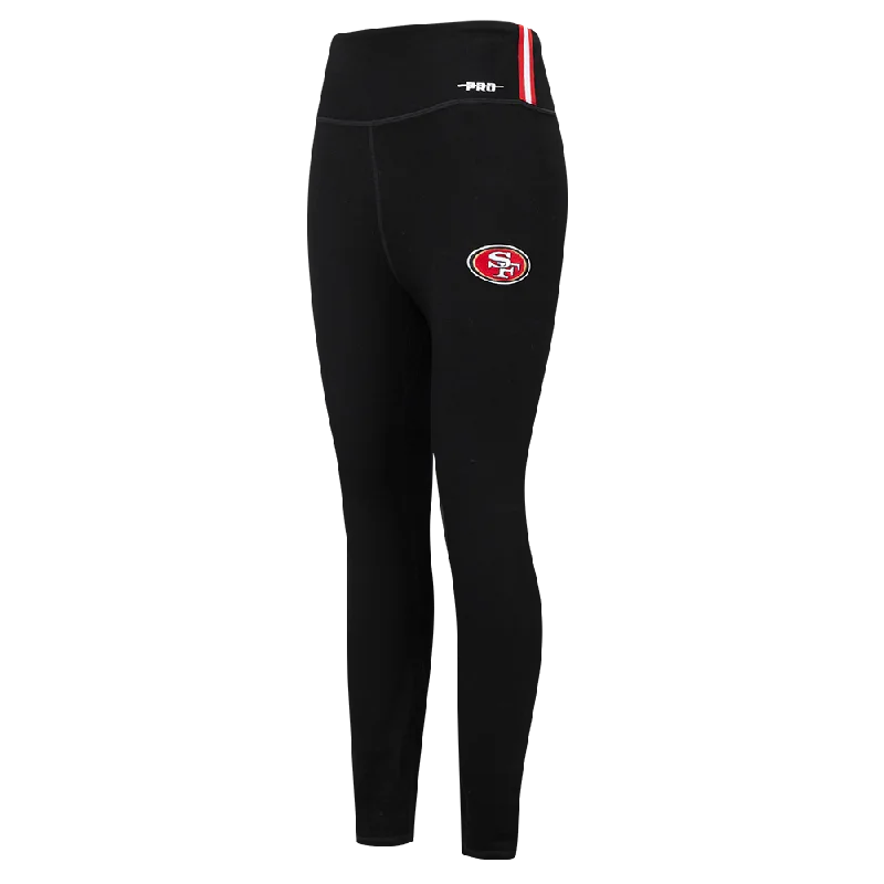NFL SAN FRANCISCO 49ERS SCRIPT TAIL WOMEN'S HW JERSEY LEGGING (BLACK) Trendy Ombre Effect Leggings