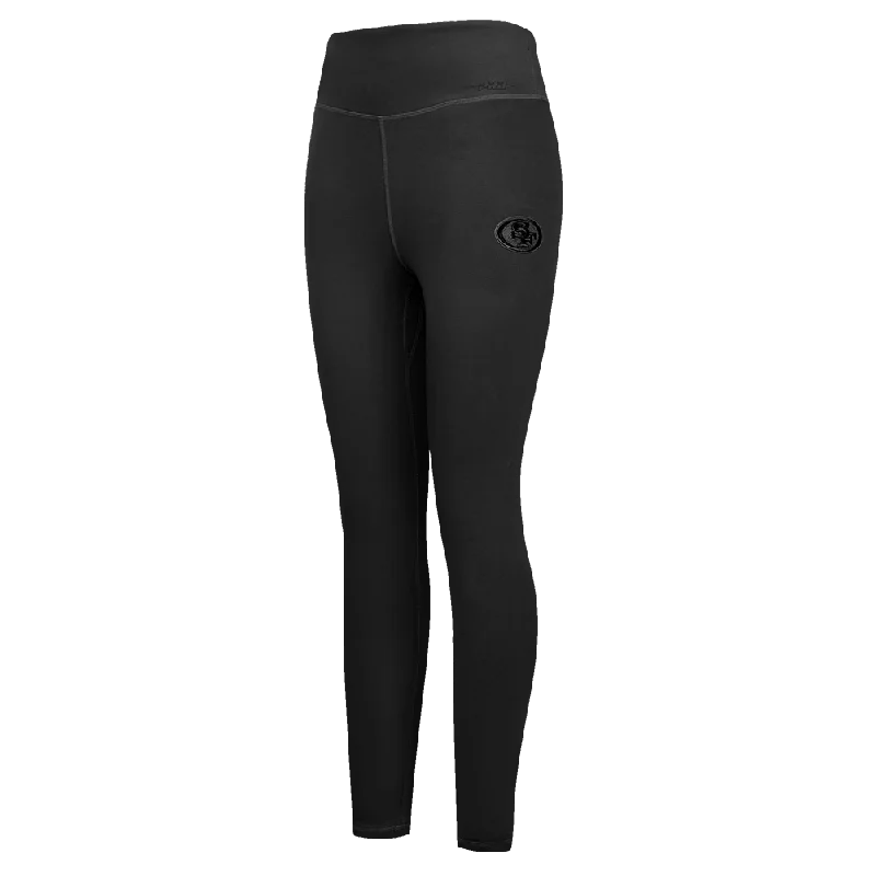 NFL SAN FRANCISCO 49ERS NEUTRAL WOMEN'S JERSEY LEGGING (BLACK) Comfortable Lounge Leggings