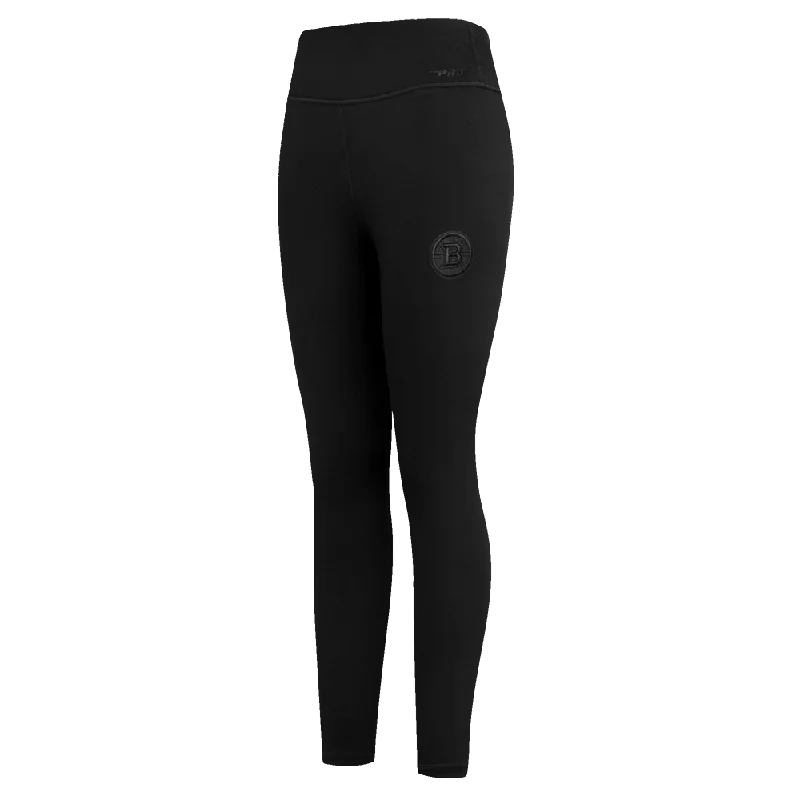 NHL BOSTON BRUINS NEUTRAL WOMEN'S JERSEY LEGGING (BLACK) Elegant Black Leggings