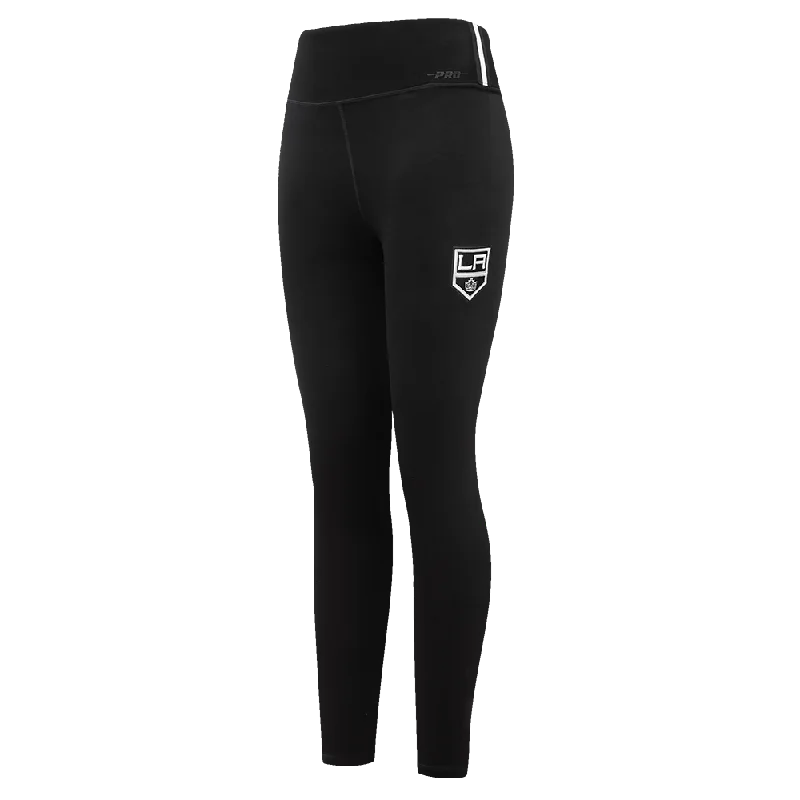 NHL LOS ANGELES KINGS CLASSIC WOMEN'S HW JERSEY LEGGING (BLACK) Fashionable Leather-Look Leggings