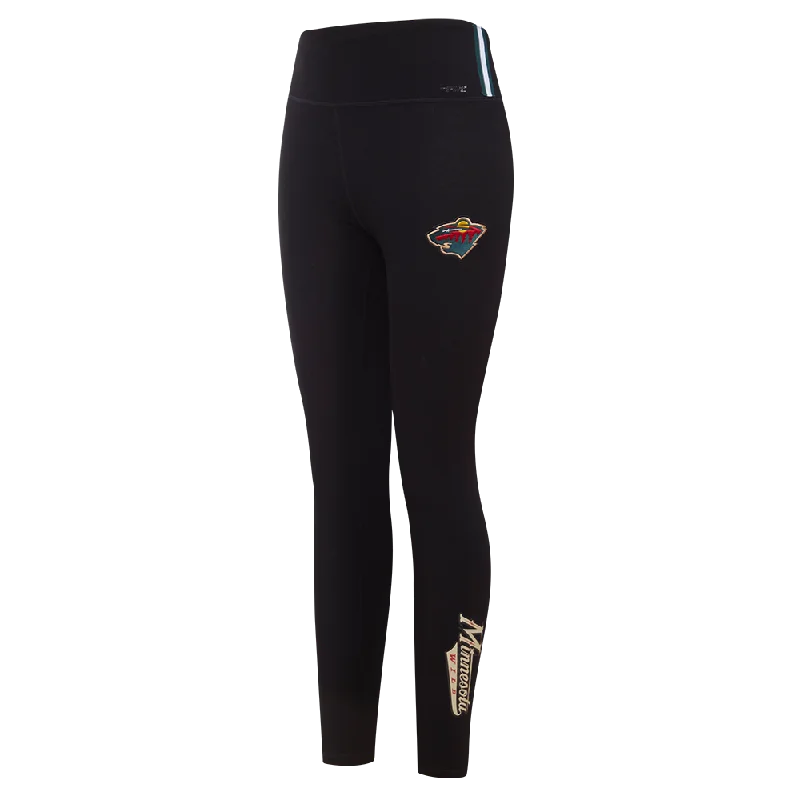 NHL MINNESOTA WILD CLASSIC WOMEN'S HW JERSEY LEGGING (BLACK) Chic Workout Leggings