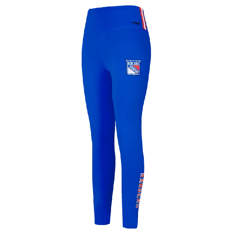 NHL NEW YORK RANGERS CLASSIC WOMEN'S HW JERSEY LEGGING (ROYAL BLUE) Fashionable Seamless Leggings