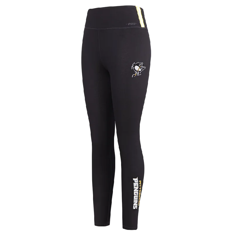 NHL PITTSBURGH PENGUINS CLASSIC WOMEN'S JERSEY LEGGING (BLACK) Stylish Printed Stretch Leggings