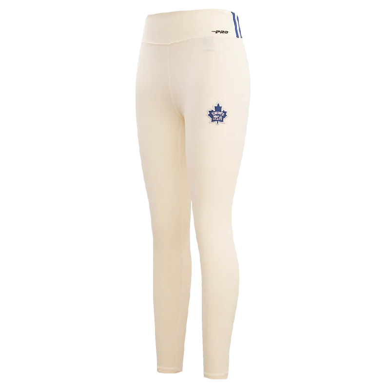 NHL TORONTO MAPLE LEAFS RETRO CLASSIC WOMEN'S JERSEY LEGGING (EGGSHELL) Trendy Color Block Leggings