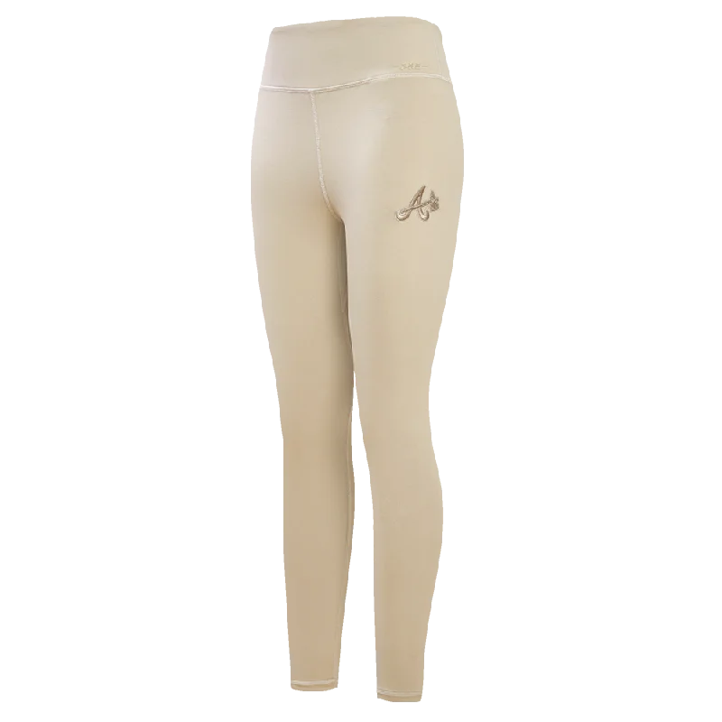 MLB ATLANTA BRAVES NEUTRAL WOMEN'S JERSEY LEGGING (TAUPE) Casual Sporty Leggings