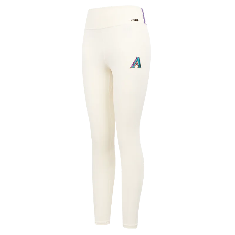 MLB ARIZONA DIAMONDBACKS RETRO CLASSIC WOMEN'S JERSEY LEGGING (EGGSHELL) Trendy Foil Finish Leggings MLB ARIZONA DIAMONDBACKS RETRO CLASSIC WOMEN'S JERSEY LEGGING (EGGSHELL) Trendy Foil Finish Leggings