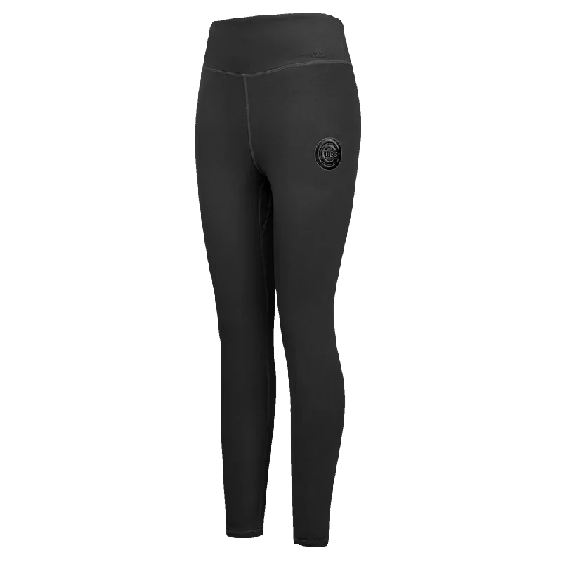 MLB CHICAGO CUBS NEUTRAL WOMEN'S JERSEY LEGGING (BLACK) Cozy Textured Workout Leggings MLB CHICAGO CUBS NEUTRAL WOMEN'S JERSEY LEGGING (BLACK) Cozy Textured Workout Leggings