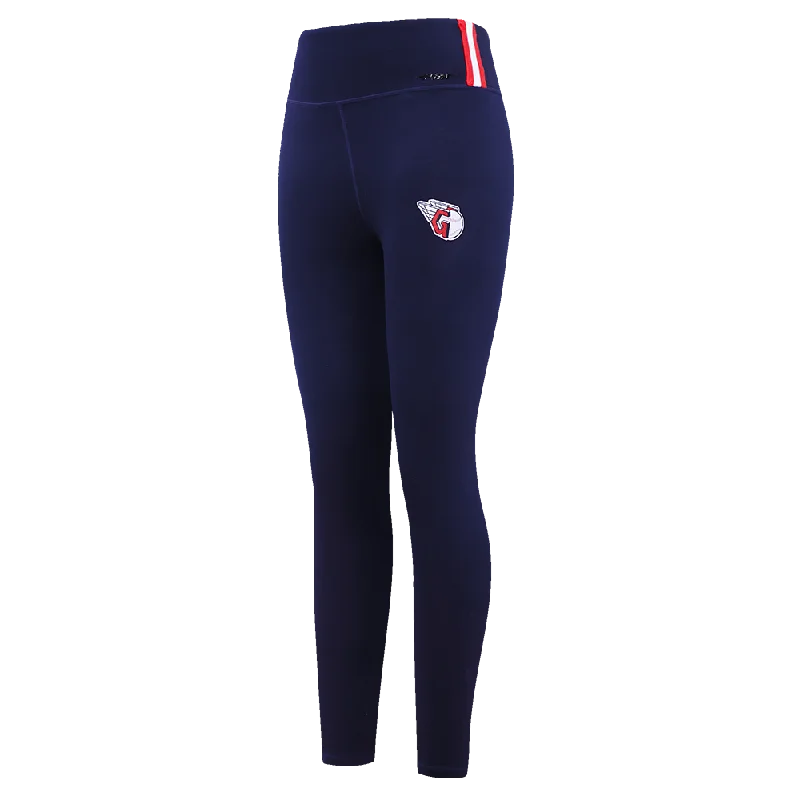 MLB CLEVELAND GUARDIANS RETRO CLASSIC WOMEN'S JERSEY LEGGING (MIDNIGHT NAVY) Cozy Mid-Rise Workout Leggings
