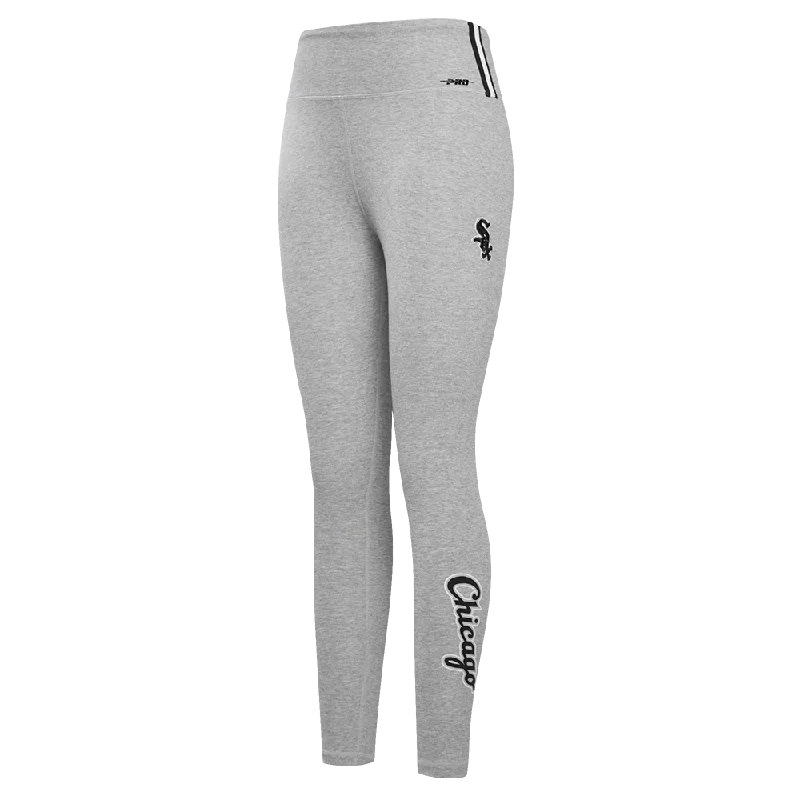 MLB CHICAGO WHITE SOX CLASSIC WOMEN'S JERSEY LEGGING (HEATHER GREY) Fashionable Quick-Dry Yoga Pants