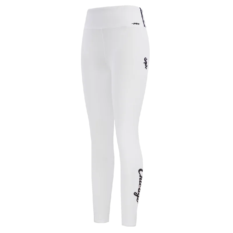 MLB CHICAGO WHITE SOX CLASSIC WOMEN'S JERSEY LEGGING (WHITE) Comfortable Fleece-Lined Leggings