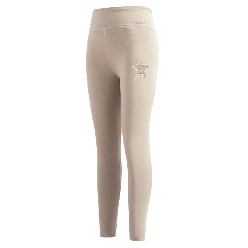 MLB HOUSTON ASTROS NEUTRAL WOMEN'S JERSEY LEGGING (TAUPE) Comfortable Cold Weather Leggings