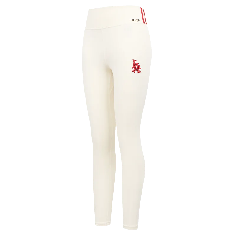 MLB LOS ANGELES ANGELS RETRO CLASSIC WOMEN'S JERSEY LEGGING (EGGSHELL) Trendy Side-Pocket Leggings MLB LOS ANGELES ANGELS RETRO CLASSIC WOMEN'S JERSEY LEGGING (EGGSHELL) Trendy Side-Pocket Leggings