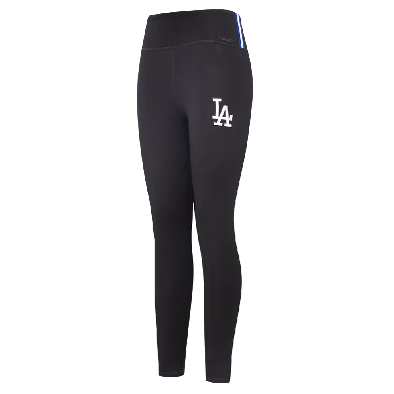 MLB LOS ANGELES DODGERS SCRIPT TAIL WOMEN'S HW JERSEY LEGGING (BLACK) Elegant Velvet Leggings
