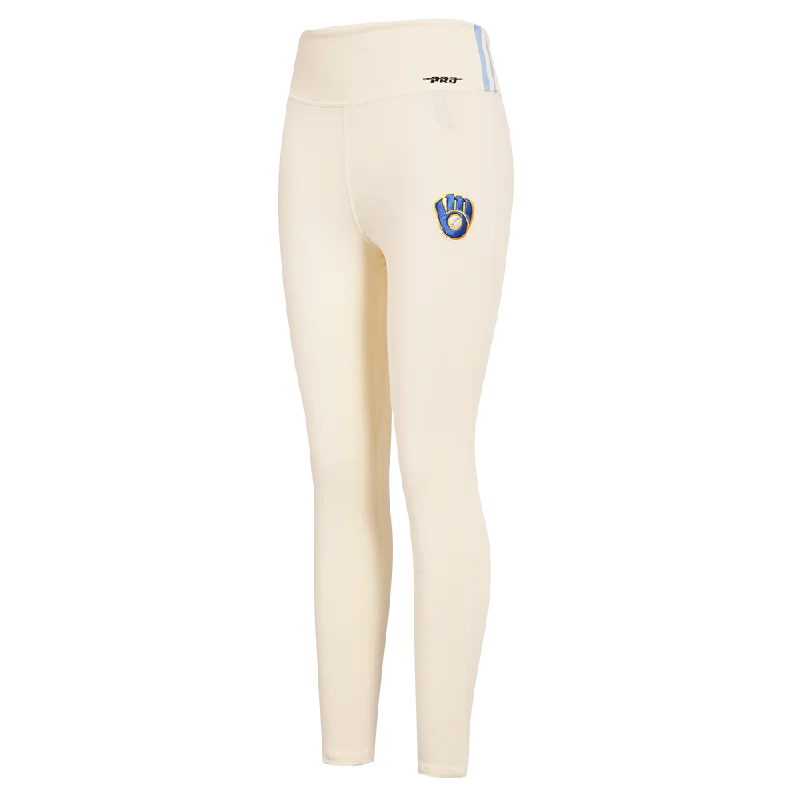 MLB MILWAUKEE BREWERS RETRO CLASSIC WOMEN'S JERSEY LEGGING (EGGSHELL) Fashionable Sports Leggings