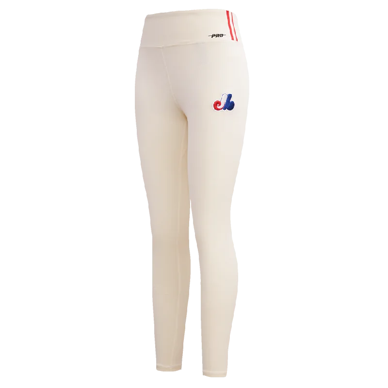 MLB MONTREAL EXPOS RETRO CLASSIC WOMEN'S JERSEY LEGGING (EGGSHELL) Fashionable High-Rise Leggings