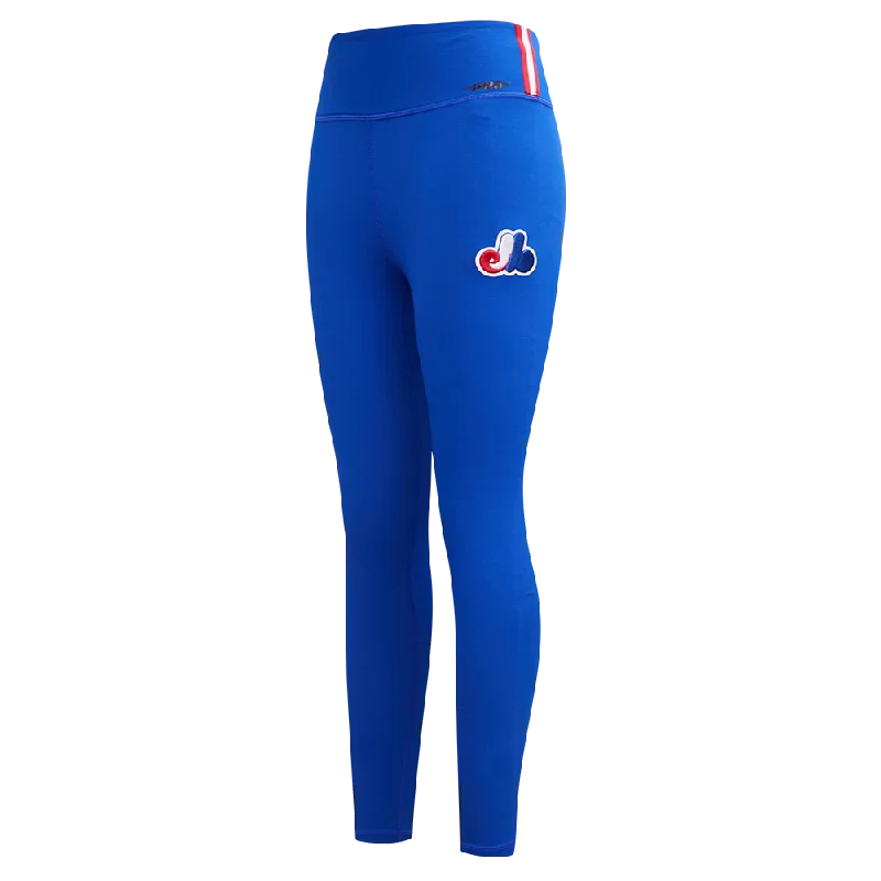 MLB MONTREAL EXPOS RETRO CLASSIC WOMEN'S JERSEY LEGGING (ROYAL BLUE) Comfortable Capri-Length Leggings