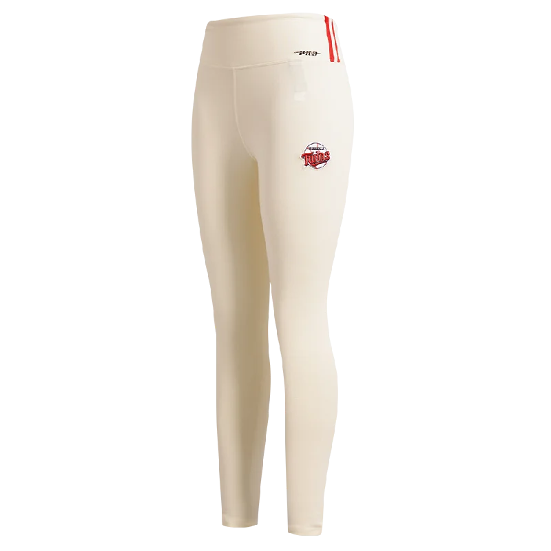 MLB MINNESOTA TWINS RETRO CLASSIC WOMEN'S JERSEY LEGGING (EGGSHELL) Comfortable Lounge Leggings