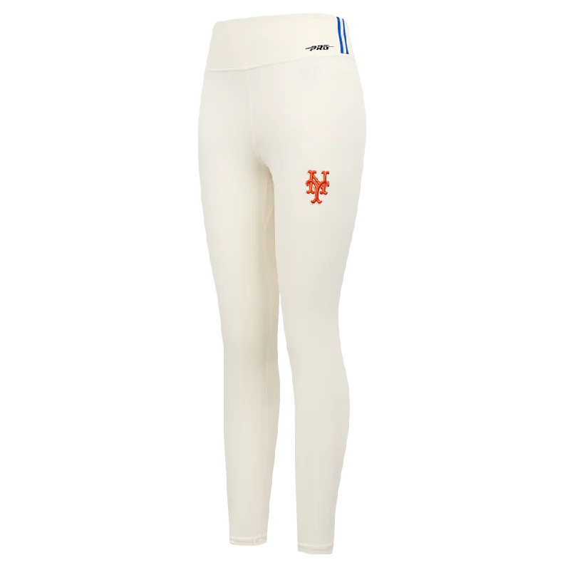 MLB NEW YORK METS RETRO CLASSIC WOMEN'S JERSEY LEGGING (EGGSHELL) Chic Floral Print Leggings