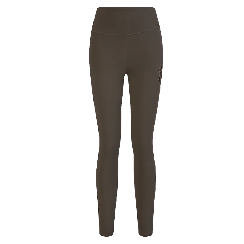 MLB NEW YORK YANKEES NEUTRAL WOMEN'S JERSEY LEGGING (DARK TAUPE) Fashionable Floral Active Leggings