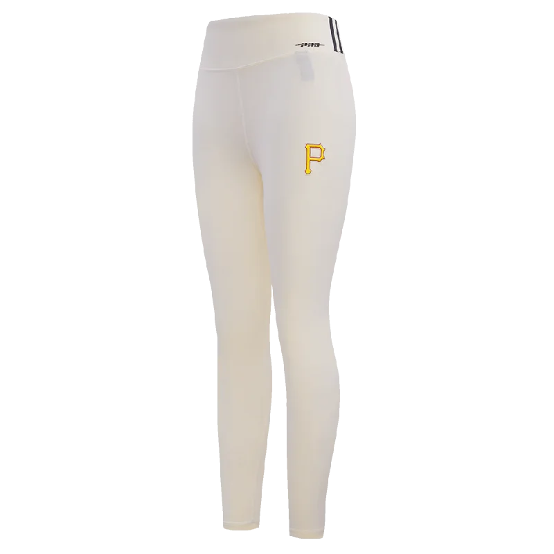 MLB PITTSBURGH PIRATES RETRO CLASSIC WOMEN'S JERSEY LEGGING (EGGSHELL) Fashionable Tummy Control Leggings