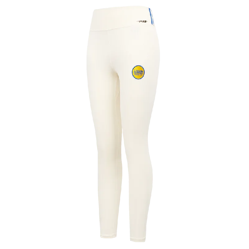 MLB SEATTLE MARINERS RETRO CLASSIC WOMEN'S JERSEY LEGGING (EGGSHELL) Stylish Stretch-Waist Leggings