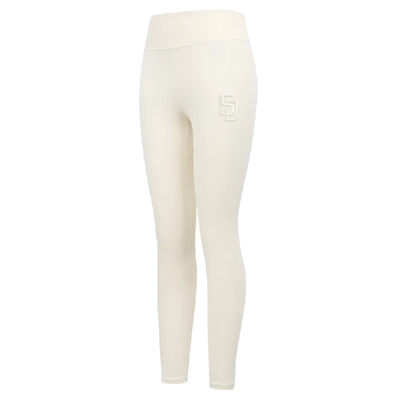 MLB SAN DIEGO PADRES NEUTRAL WOMEN'S JERSEY LEGGING (EGGSHELL) Trendy Cut-Out Activewear Leggings