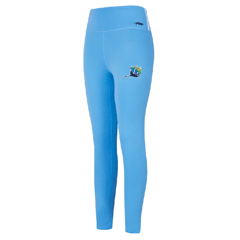 MLB TAMPA BAY RAYS RETRO CLASSIC WOMEN'S JERSEY LEGGING (UNIVERSITY BLUE) Comfortable Ribbed Waistband Leggings MLB TAMPA BAY RAYS RETRO CLASSIC WOMEN'S JERSEY LEGGING (UNIVERSITY BLUE) Comfortable Ribbed Waistband Leggings