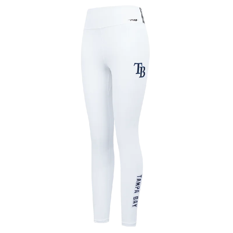 MLB TAMPA BAY RAYS CLASSIC WOMEN'S JERSEY LEGGING (WHITE) Comfortable Printed Workout Leggings
