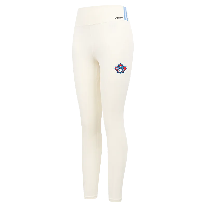 MLB TORONTO BLUE JAYS RETRO CLASSIC WOMEN'S JERSEY LEGGING (EGGSHELL) Trendy Activewear Leggings