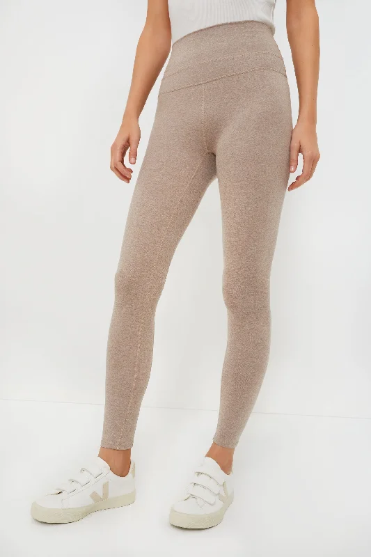 Taupe Marl Always Warm Base Layer Legging Stylish Pockets Active Leggings