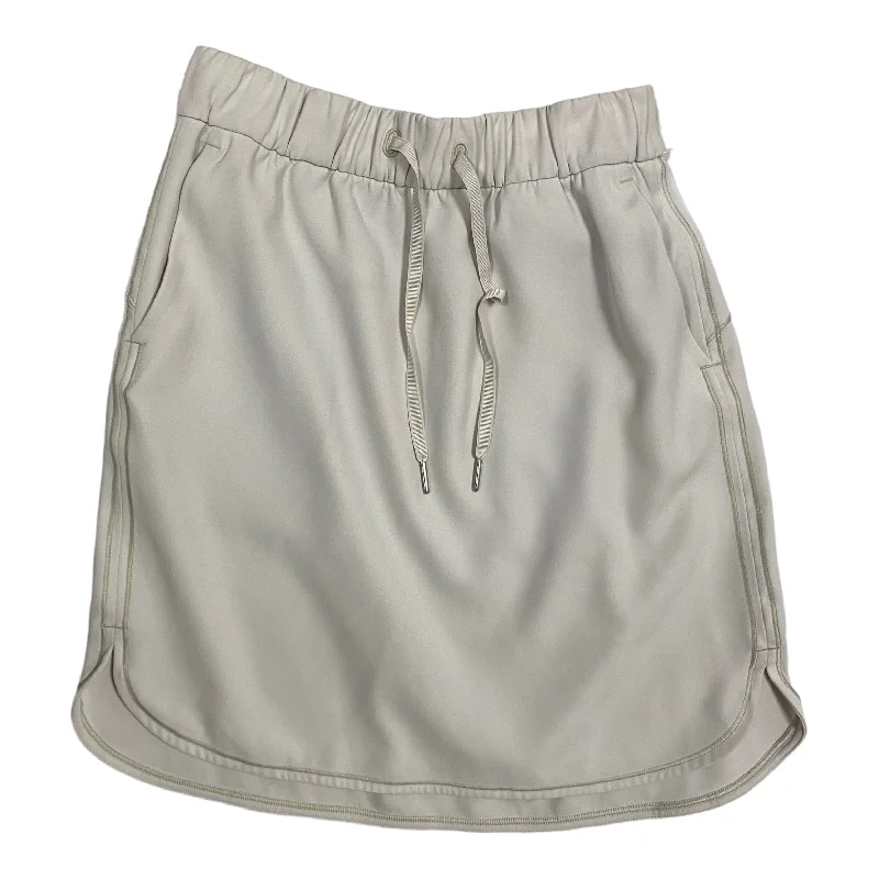 Athletic Skirt By Lululemon In Cream, Size: 6 high slit skirt