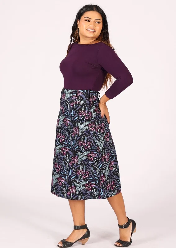 Belt Loop Skirt Obsidian velvet skirt rich
