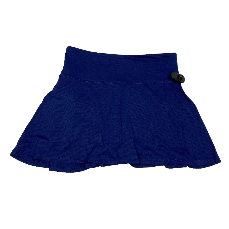 Blue Athletic Skirt Gottex, Size S linen skirt relaxed