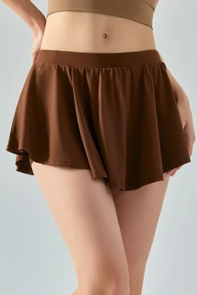 Elastic Waist Mini Active Skirt pleated skirt texture