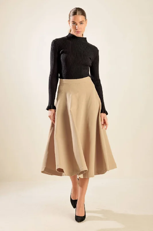 FALLING INTO BLISS WOVEN MIDI SKIRT velvet skirt luxury