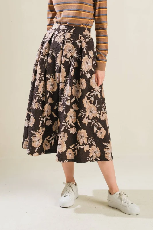 POSH PRESENCE WOVEN MIDI SKIRT modal blend skirt