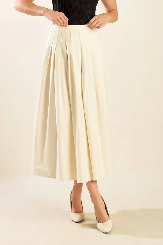 FLEETING FAUNA WOVEN MIDI SKIRT spandex blend skirt