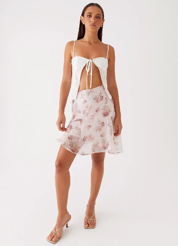 French Dream Midi Skirt - Vintage Bloom high slit skirt