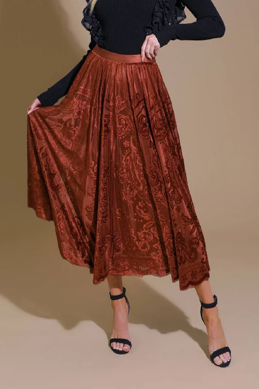 EASE MY MIND VELVET MIDI SKIRT cashmere skirt soft