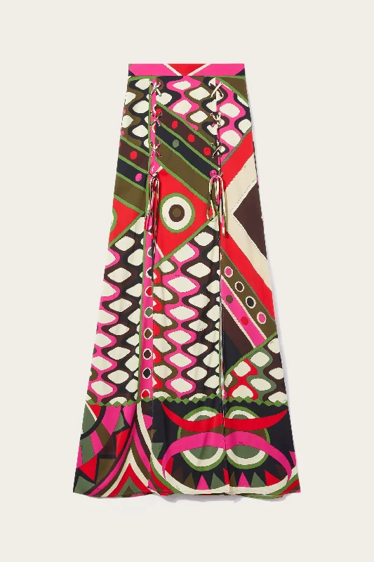 Vivara-Print Long Skirt cashmere skirt fine