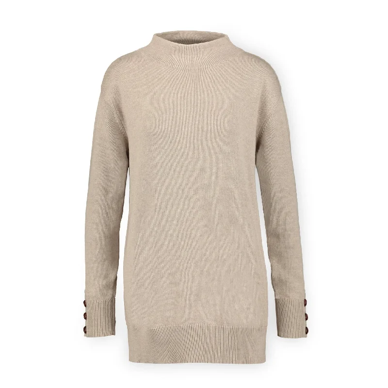 Funnel Neck Tunic Sweater Sequined Glittery Shiny