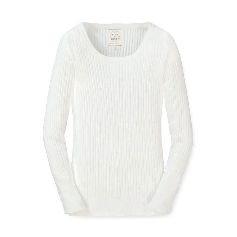 Rib Knit Sweater Top Transparent Opaque Sheer