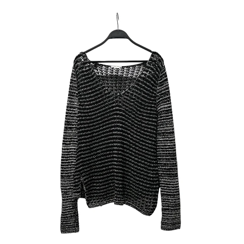 Helmut Lang/Sweater/L/Cotton/BLK/MESHY LOOK (BLK/WHT) Machine Wash Dry Clean Hand Wash