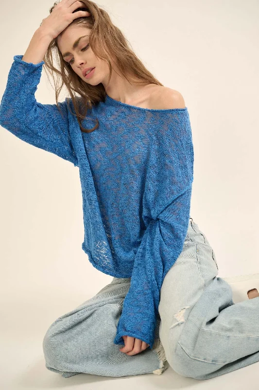 All the Feels Burnout Knit Roll-Neck Sweater Solid Print Embellished