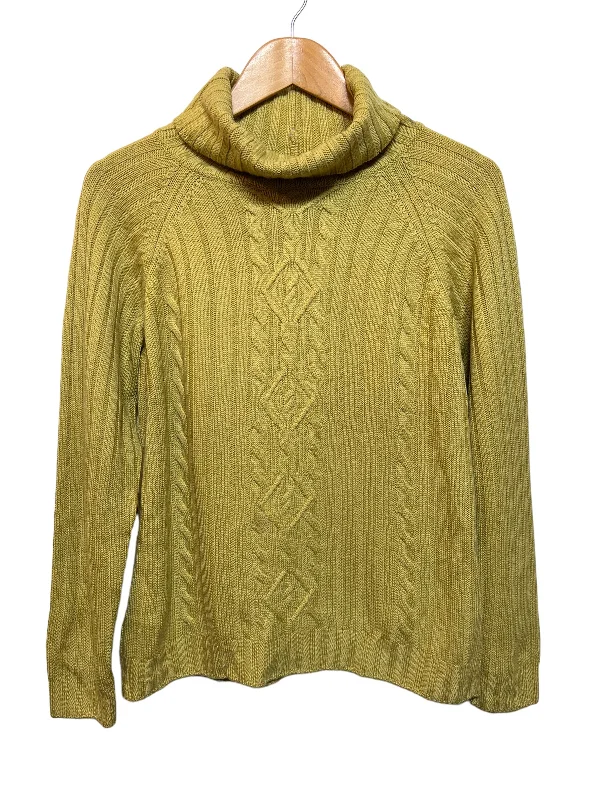 Artigiano Green Knitted Turtle Neck Sweater (Size XL) Turtle Neck Boat Neck Asymmetrical Neck
