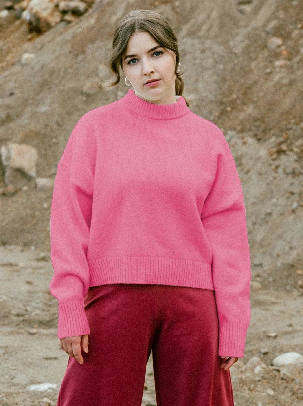 Bess Sweater Pink Chenille Blend Fleece Blend Nylon Blend
