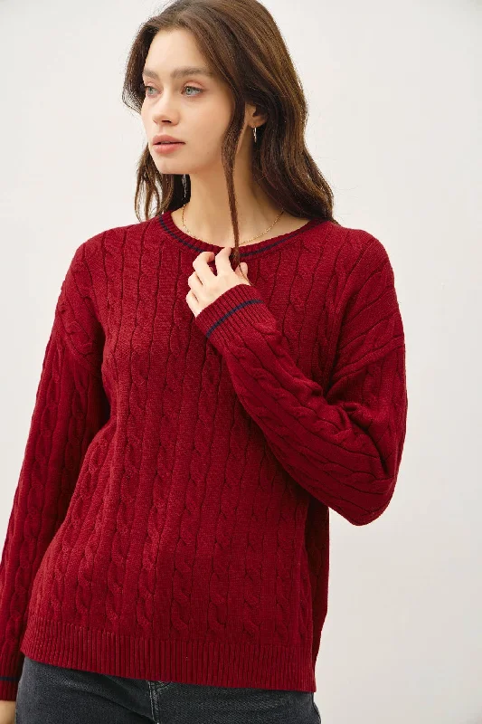 Yuletide warmth sweater Ribbed Striped Patterned